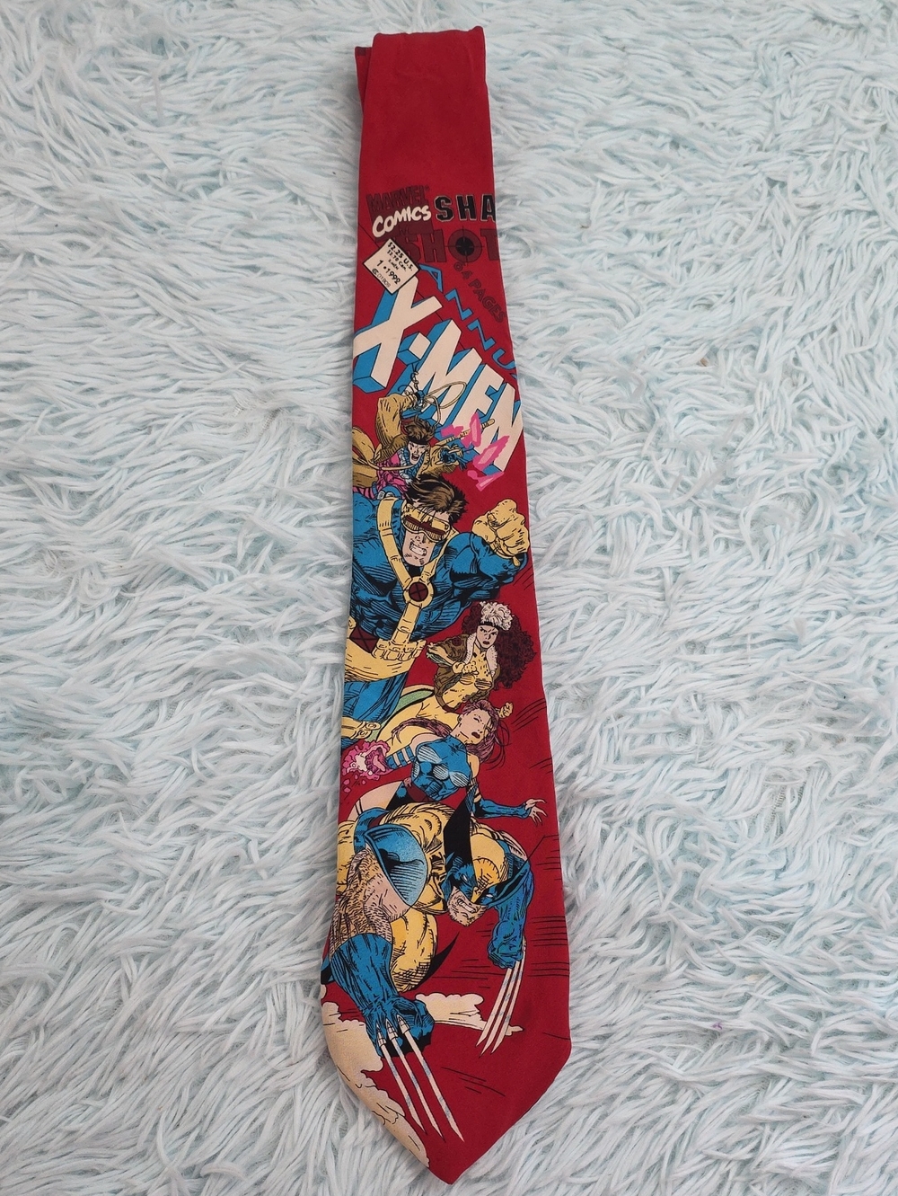VTG Marvel Comics X-Men Silk Necktie Esquire Neckwear Made In USA Red